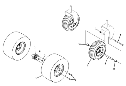 Wheels Diagram and Parts List for Z-FORCES48 (17AI5BHB-17AI5BHB010)(2013) Cub Cadet Lawn Tractor